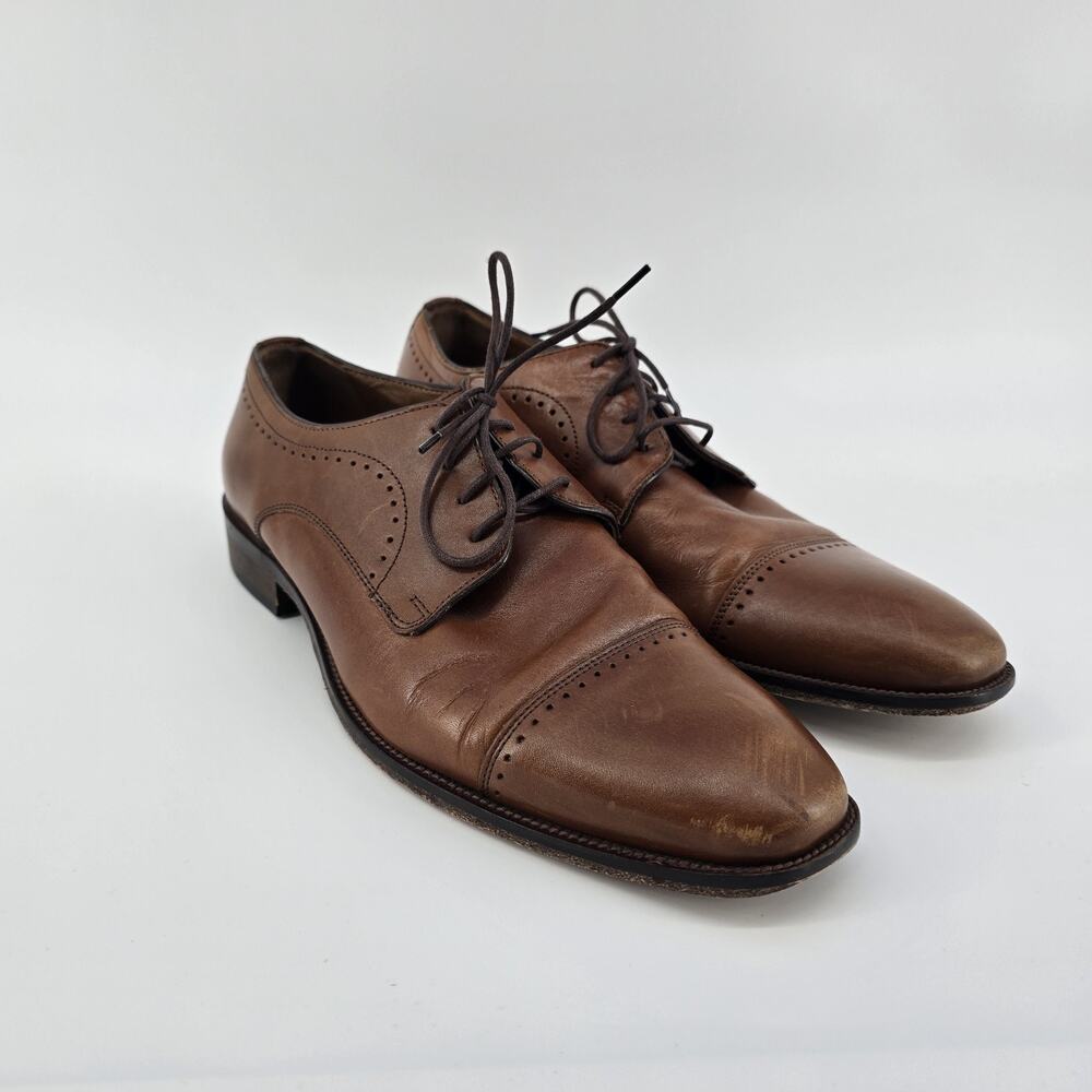 Johnston & Murphy Size 10 M 59 2540‎ Cap Toe Men's Brown Dress Oxford Shoes
